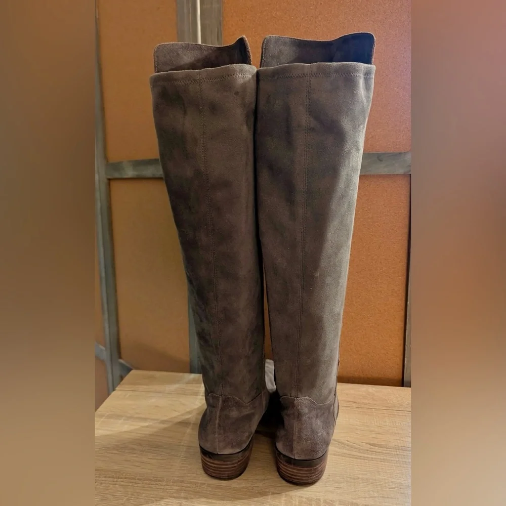 Sole Society Gray Suede Over-the-Knee Boots-EUC